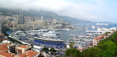 Panoramica di Monaco e del circuito di Montecarlo